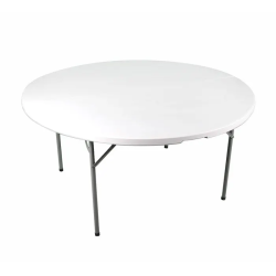 4 ft Round White Resin Table