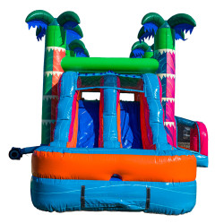 IMG 2761 1771280229 Sunny Tropics Double Splash Bounce House W/Slide